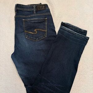 Silver Jeans Aiko Women's Dark Blue Mid Straight Leg Jeans